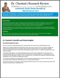 Landmark Study Shows Benefit of Chiropractic Maintenance Care - Senna and Machaly