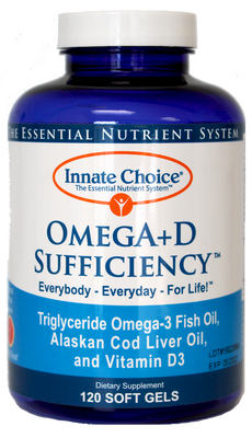 OmegA+D Sufficiency™ - NEW Concentrated Gelcaps - CITRUS flavor - SINGLE BOTTLE